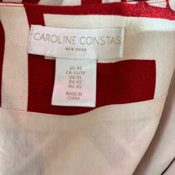 Caroline Constas Sun Goddess Tie-Up Cutout Front Linen Blend Column Dress sz XS - Picture 5 of 16